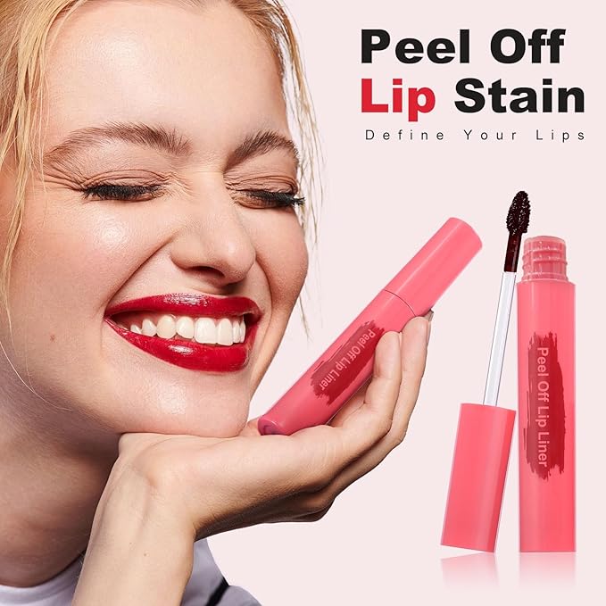 Lip Stain - Peel Off Lip Stain, Long Lasting Lip Liner with Matte Finish, Waterproof, Transfer-proof, Highly Pigmented Color (#04 Berry)
