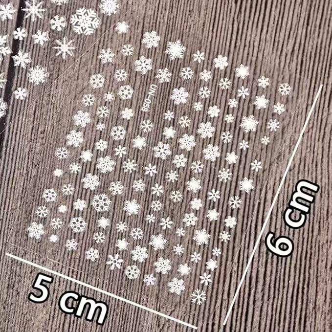 30 Sheet White Snowflakes Nail Art Stickers Christmas Snowflake Decals 3D Self-Adhesive Nail Art Supplies Charms for Nails Art Manicure Tips Decoration