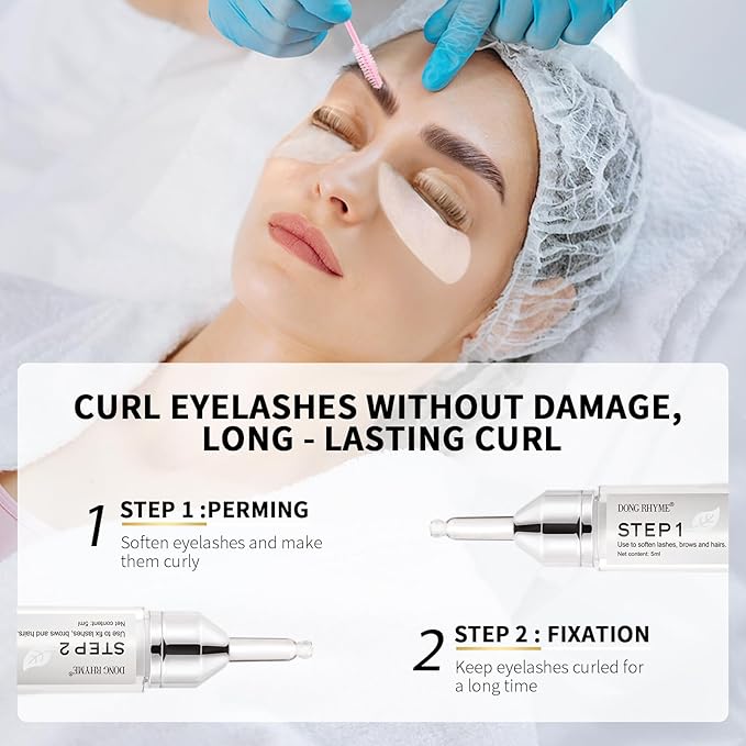 Lash Lift Kit - Plant Extract Eyelash Lift Kit, Professional Salon Grade Perm & Fixation Lotion, Harmless and Long-Lasting Precise Press Bottle Eyelash Perm Kit(Each lotion for 5ml) by DONG RHYME
