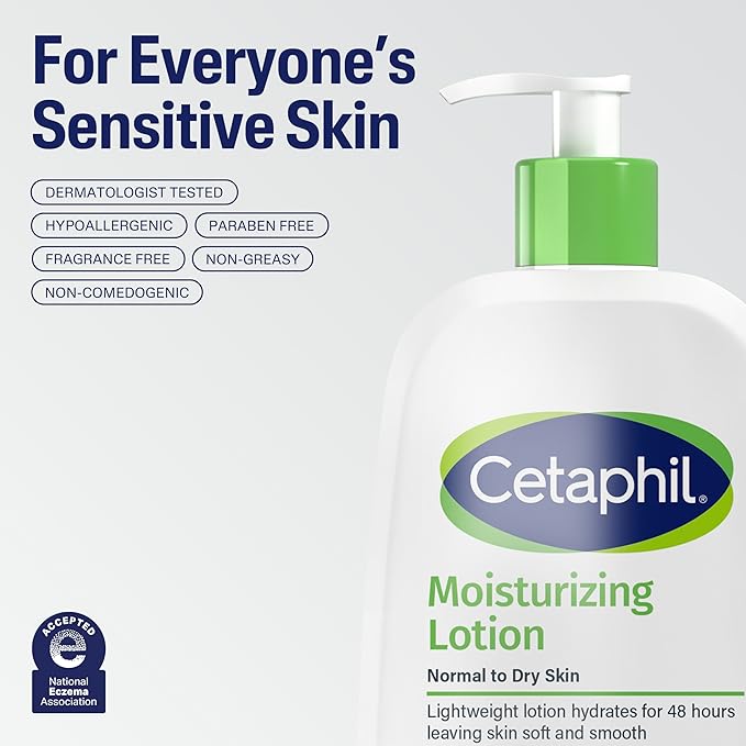 Cetaphil Face & Body Moisturizer, Hydrating Moisturizing Lotion for Normal to Dry Skin, Suitable for Sensitive Skin, 2 oz Pack of 12, Fragrance Free, Hypoallergenic, Non-Comedogenic