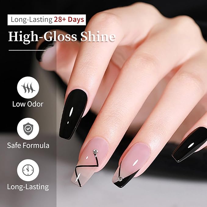 JODSONE 15ml Black Gel Nail Polish Gel Polish Black Soak Off Led Gel Polish Nail Art Manicure Salon Diy At Home