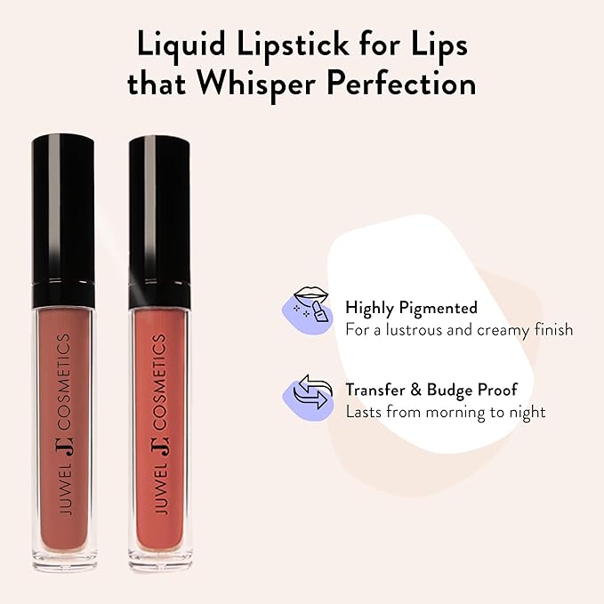 Juwel Cosmetics Liquid Lipstick for Women, High Pigment Long Lasting Lipstick, Lightweight Creamy Finish, Transfer-Proof Mineral-Based Nourishing Formula, Cruelty-Free & Lead-Free Lip Color, Roma Red