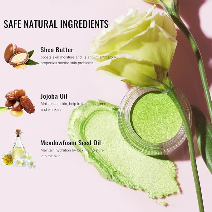 Oulac Nude Pearl Cream Eyeshadow also for Highlighter Shimmer Eye Shadow Waterproof&Long Lasting with Moisturizing Formula Blendable Shimmer Eye Make-up,Vegan & Cruelty-Free,6g P02