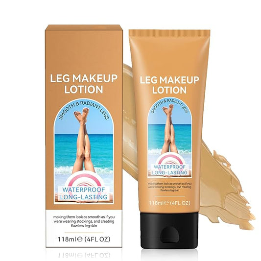 Waterproof Leg and Body Makeup, Long Lasting Skin Perfecting Body Foundation, No Transfer Vein Cover Up for Varicose Veins, Black Skin, Scars, Tattoos#Medium Glow 4FL OZ