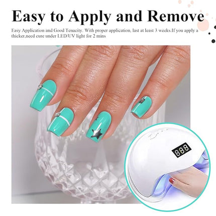 Imtiti Cyan Gel Nail Polish, 0.5Fl oz Blue Green Color UV/LED Soak Off Gel Polish for Spring Summer DIY Nail Art Manicure at Home 1Pcs