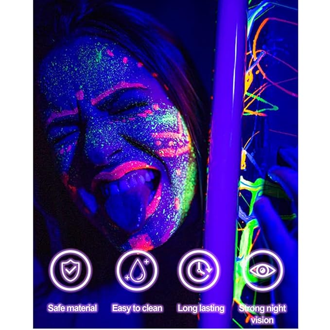 2 Packs Water Activated Eyeliner Palette, Halloween Neon Rainbow Colorful Face Body Paint Colored Liner Makeup Matte Eyeliner with Eyeliner Brushes U V Glow Fluorescent Black White Paint Makeup Set