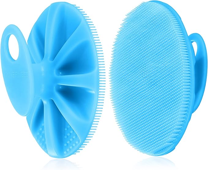 INNERNEED Food-Grade Soft Silicone Body Cleansing Brush Shower Scrubber, Gentle Exfoliating and Massage for All Kinds of Skin (Blue)