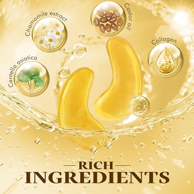 Under Eye Patches - Eye Masks for Dark Circles and Puffiness (20 Pairs) Collagen Eye Patches for Moisturizing & anti wrinkle, Under Eye Masks with Hyaluronic Acid & Niacinamide