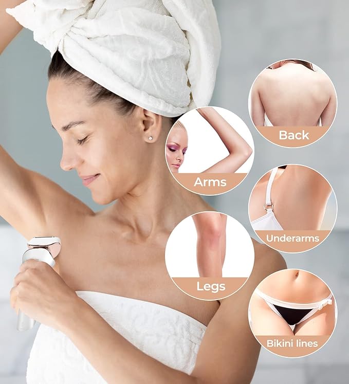 PRITECH Electric Shaver for Women - Cordless Razor for Women Portable Lady Shaver for Legs, Arm, Underarms, Bikini, USB Rechargeable, Wet & Dry Waterproof Bikini Trimmer for Woman, Gold