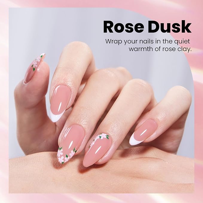 Beetles Hard Gel for Nails-Rose Dusk 1 oz 9 in 1 Nail Extension Sculpting High Hardness for Salon Professionals, Pink Builder Nail Gel, UV & LED Lamp Needed