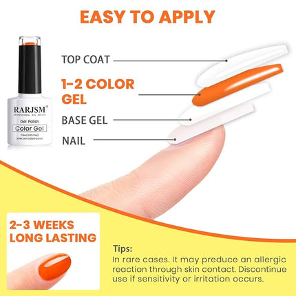 RARJSM Neon Gel Polish Set, Hot Pink Nailpolish,Yellow Green Purple Blue Orange Gel Nail Polish, Spring Summer Color Nail Polish Kit, Curing Required,6 PCS 7.5ML Nail Art