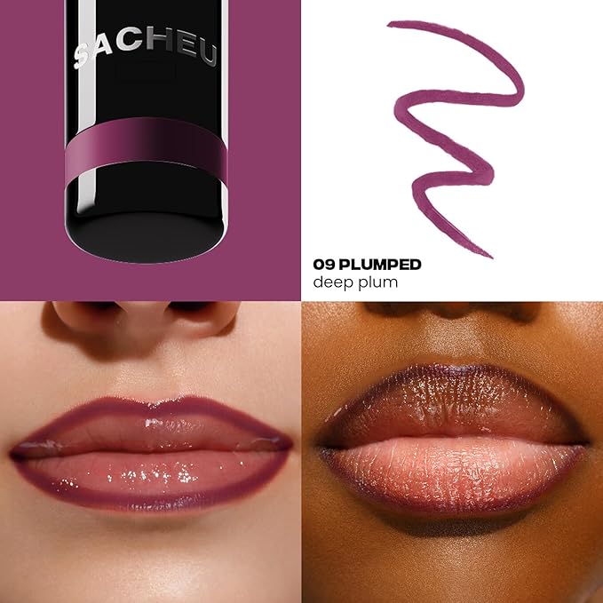 Sacheu Lip Liner STAY-N Peel Off Lip Stain — Long Lasting Matte Lip Tattoo Transfer Proof Lipstain Infused with Hyaluronic Acid & Vitamin E for All Skin Types — Vegan & Cruelty-Free, PLUMped