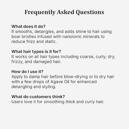 Agave Natural Bamboo Paddle Brush Lightweight Detangling & Smoothing Hair Brush