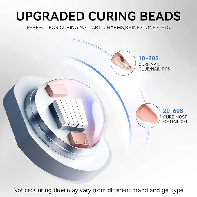 Makartt UV Nail Lamp with Stand – 3W Handheld UV Light for Gel Nails for Nial Tips & Gel Polish, USB Rechargeable Fast Curing Flash Cure Lamp with LCD & 2 Timers for DIY Home or Salon