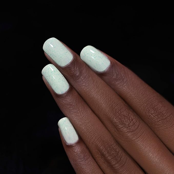 ILNP Dew Drop - Pastel Mint Speckled Nail Polish, Chip Resistant, 7-Free, Non-Toxic, Vegan, Cruelty Free, 12ml