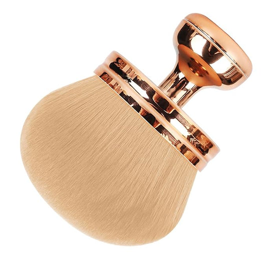 Extra Large Body Makeup Brush For Self Tanner,Makeup Brush For Self Tanner Face Leg,Self Tan Back Applicator,3.0in Sphere Kabuki Brush For Bronzers Blend Self Tanning with Pink Drawstring Bag (Gold)