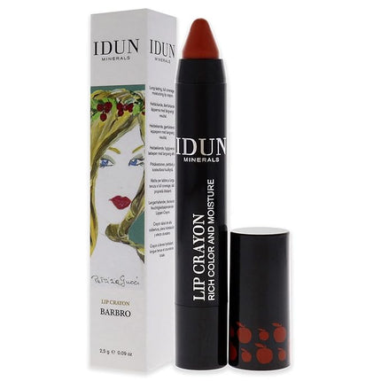 Idun Minerals - Lip Crayon - Vegan Formula - Intense Color Payoff - Full Coverage Finish - Lips Stay Moisturized And Soft - Long Lasting - Ideal For All Skin Types - Barbro Terracotta - 0.09 Oz