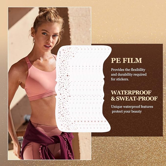 10 Pcs Glitter Freckles Face Tattoo Rose Gold, Face Glitter Makeup Patches, Waterproof Sparkle Freckles Tattoo Fairy Makeup Accessories For Women (Rose Gold)