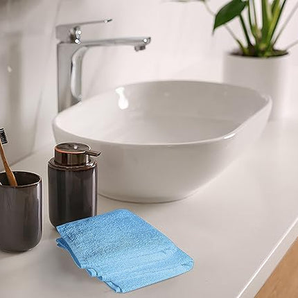 Softolle 100% Cotton Washcloths 24 Pack (12x12 Inches) Soft, Highly Absorbent Washcloth, Face Towels, Wash Cloths for Face, Ring Spun, Bulk Pack (Electric Blue, 60 Pack)