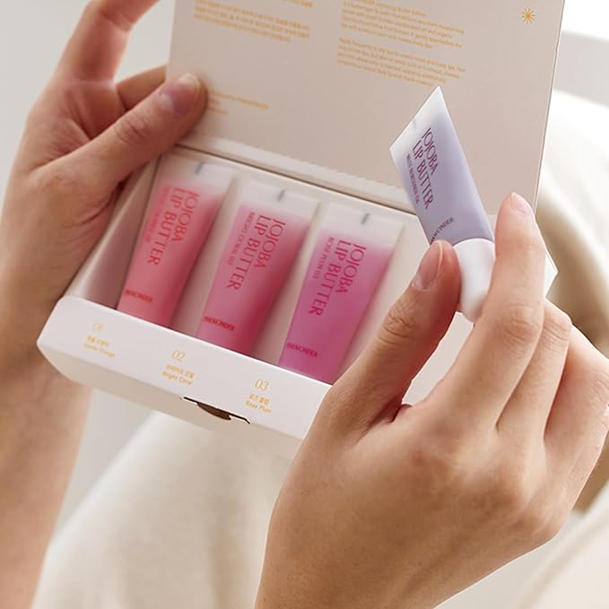 PINKWONDER Jojoba Lip Butter (04 Mute Burgundy) | Hydrating Lip Balm with Organic Jojoba Oil | Non-Sticky Lip Gloss for Dark Lips | Korean Lip Balm