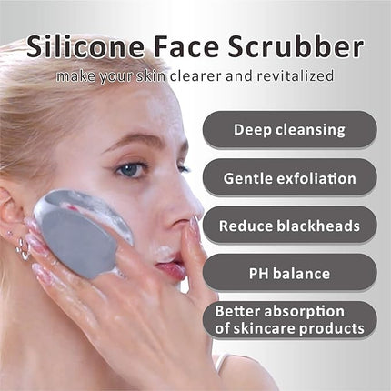 Silicone Face Scrubber,2 Pack Face Scrubber for Women Men, Manual Face Exfoliator Brushes Scrubber,Facial Cleansing Brush for Exfoliating Blackhead Remover Acne Pore Cleansing Massaging