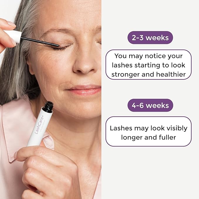 LashCare+ Eyelash Enhancing Serum For Older Women - Longer, Thicker Lashes in 12 Weeks - For Sensitive Eyes, Natural Growth - Enhancement, Conditioner for Longer-Looking Lashes