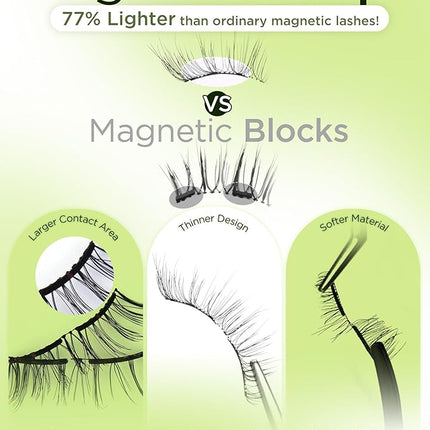 BEYELIAN Magnetic Eyelashes with Applicator Kit, Reusable False Lashes, No Glue Needed Soft Magnetic Lashes Natural Look for Eye (Lightweight & Comfortable)