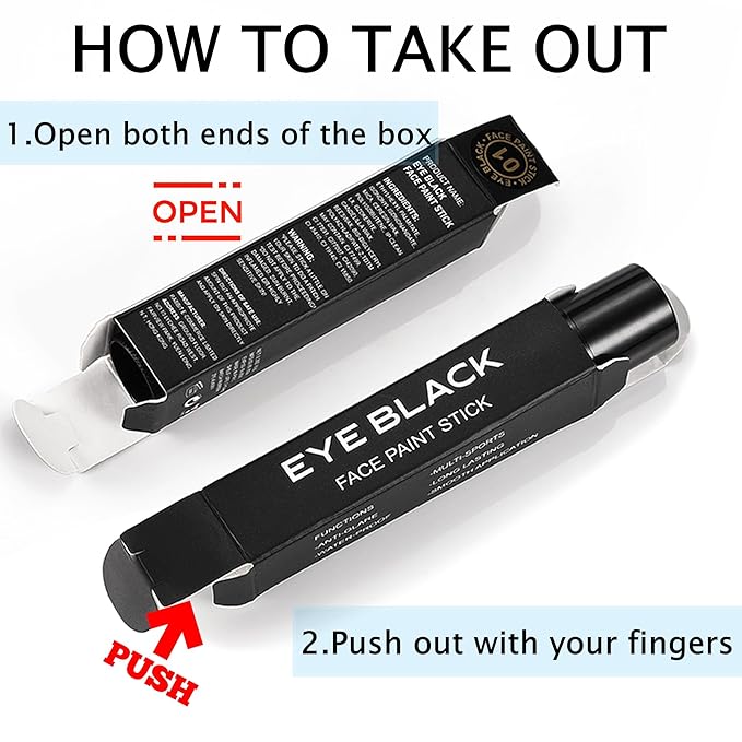 CCBeauty Blue Face Body Paint Stick, Cream Dark Blue Baseball Eye Black Sticks for Sports, Grease Foundation Makeup, Face Painting Kit for Halloween Mystique Smurf Cosplay Costume Parties, 0.67 Ounce