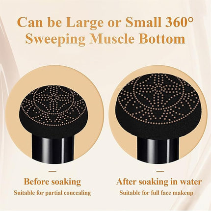 Mushroom Head Air Cushion CC Cream - BB Cream Face Makeup Foundation for Mature Skin Moisturizing Concealer Brighten Long-Lasting, Even Skin Tone for All Skin Types (2PCS Buff Beige)