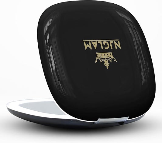 Compact LED Mirror, 3.9 inches 1X &10X Magnification, Auto ON/Off, USB Charging, 3 Light Setting & Dimmable, (Black)