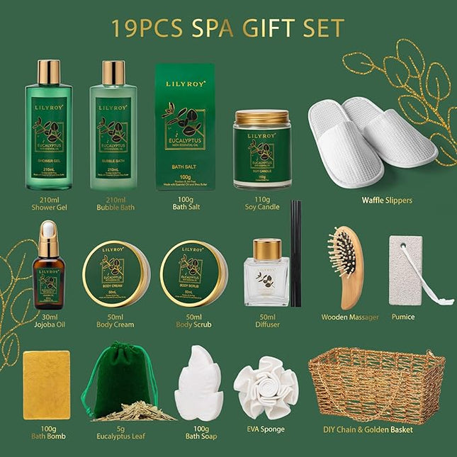 18-Piece Valentines Day Gifts for Women - Luxury Spa Gift Basket Set Bath and Body Care Kit for Men | Gift for Mothers Day Fathers Day Birthday Christmas Gifts Great for Holidays & Special Occasions