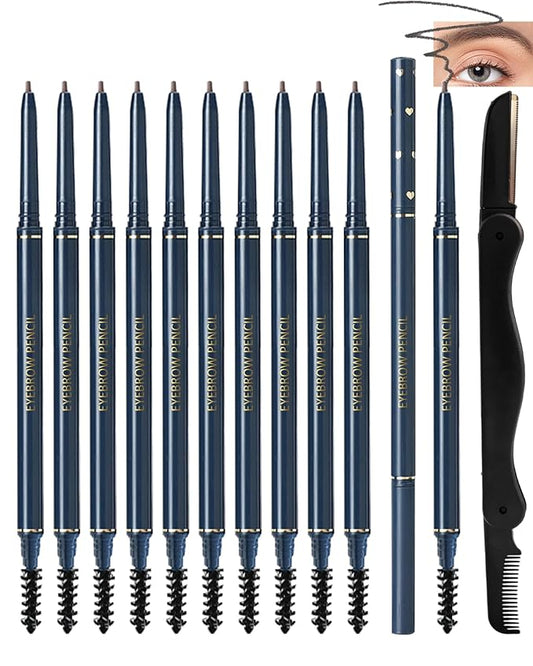 Eyebrow Pencil for Women,2Pcs Grey Ultra-Fine Eye Brow Pencil Set,Easy to Color,Longlasting Waterproof Eyebrow Tint Pen Kit for Define Shape and Fill Brow,Thanksgiving Eye Makeup Gift for Girl-04Gray