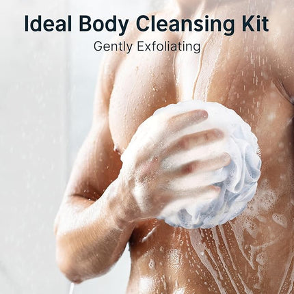 AmazerBath Loofah Sponge, Shower Loofah 60g/PCS - Body Scrubber Loofa Set of 3 Tranquil Tints Trio, Bath Sponge for Men and Women