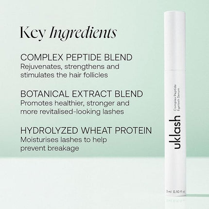 UKLASH Eyelash Complex Serum - #1 Rated Lash Serum for Longer, Stronger Lashes - Cruelty-free, Prostaglandin & Paraben-free - Recommended for All Skin Tones