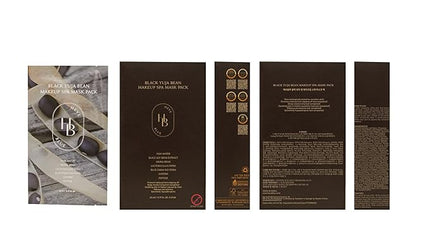 HEVEBLUE Black Yuja Bean Makeup Spa Mask Pack 10ea - 0.8 Fl. Oz of Ampoule Per Sheet, Nourishing, Sensitive Skin, Korean Skincare, Aesthetic, Moisturizing, Vegan, Hypoallergenic, K-Beauty