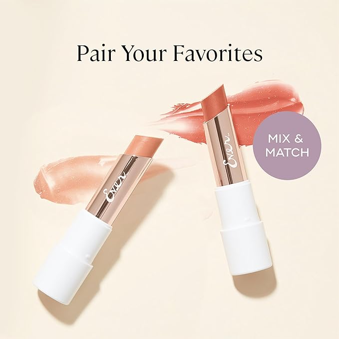 EVER SMOOTH Peptide Lip Therapy Collagen Balm – PETAL Soft Neutral Pink Tint, Coconut, Argan & Camellia Oils, Peptides & Shea Butter, Vegan & Cruelty-Free Lip Nourishment