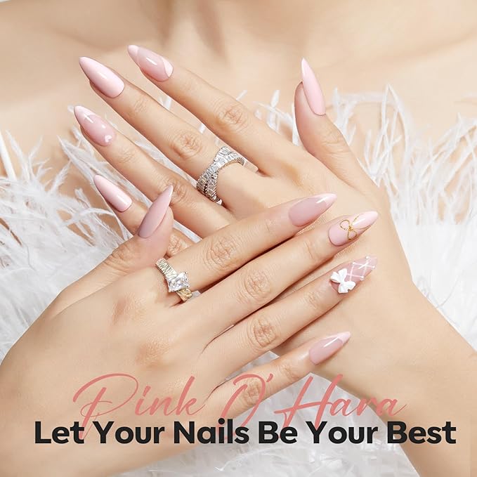 modelones Pastel Pink Nail Polish, Light Pale Pink 15 ml Quick Dry Nail Lacquer Strengthener Long Last Shine Fingernail Toe Nail Art DIY Home Travel Manicure Gift for Women Girls 0.5 Fl Oz