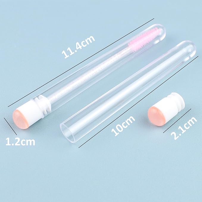 20 Sets Mascara Wands Tube Set Reusable Lash Spoolies Tube Diamond Eyelash Brush Tubes Spoolies Lash Extension Brushes Applicators Makeup Tools (sky-Pink)