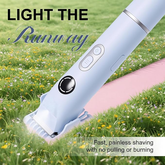 Dermave Bikini Shaver, 4-in-1 Bikini Trimmer for Women, Electric Razors with Dual Heads, Cordless Body Hair Trimmer, Rechargeable Pubic Hair Trimmer for Legs Body Facial Hair, Ceramic Blade