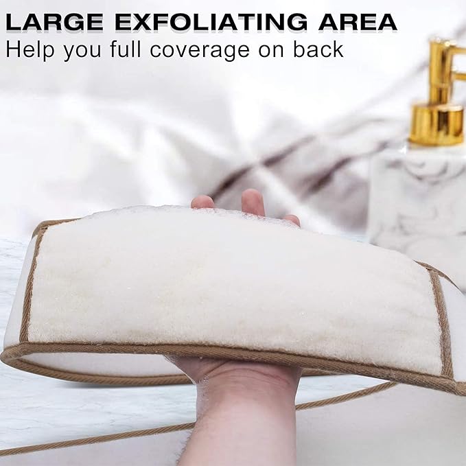 50 Inch Extra Long Natural Exfoliating Loofah Luffa Back Scrubber for Shower for Men Women, Deep Clean & Invigorate Your Skin Back Scrubber