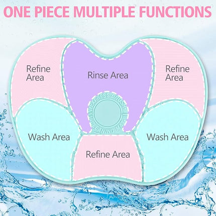 Silicon Makeup Brush Cleaning Mat Makeup Brush Cleaner Pad Cosmetic Brush Cleaning Mat Portable Washing Tool Scrubber with Suction Cup (green)