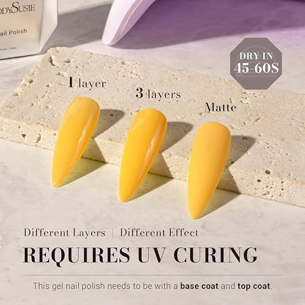 MelodySusie Bright Yellow Gel Polish,0.5fl oz Nails Soak Off UV LED Neon Yellow Gel Nail Polish Gift for Women Nail Art Manicure Salon DIY Nail Design Decoration at Home-302-A2903