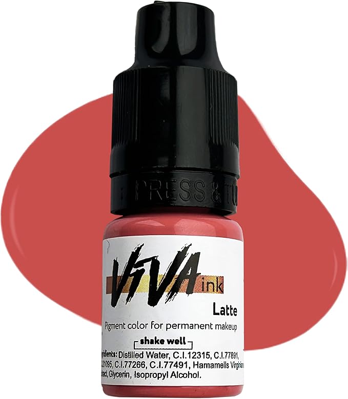 Lip Pigment – Latte – Permanent Lip Makeup – Microblading Ink for Durable and Colorful Lips – Long Lasting Color Lip Cosmetics (0.2 oz)