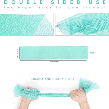 UJFQBH African Bath Sponge African Net Long Net Bath Sponge Exfoliating Shower Body Scrubber Back Scrubber Skin Smoother,Great for Daily Use (Green)