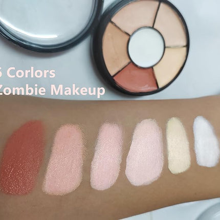 Go Ho 6 Colors Flesh Face Body Paint,Cream Washable Formula Face Painting for Halloween Cosplay,Body Paint SFX Makeup Palette,Professional Face Paint Vampire Zombie Makeup