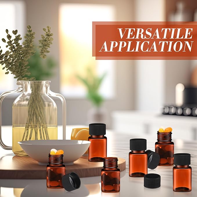 Tanlade 100 Pcs 1 oz Amber Plastic Cosmetic Jars with Lids Empty Leak Proof Container Refillable Cosmetic Jars Airtight for Cream, Lotion, Powder, Ointment, Beauty Products Travel Storage(Square)