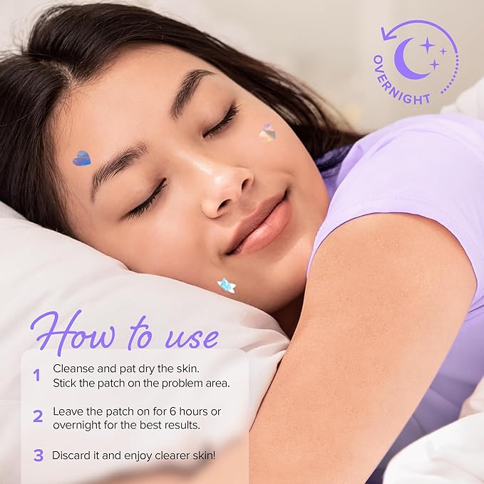 MAREE Star Pimple Patches for Face 2 PACK - Acne Patches - Natural Green Algae Extract & Tea Tree Oil - Hydrocolloid Stars Cute Zit Stickers, Parches Para Acne - Marine Collagen Blemish Pimple