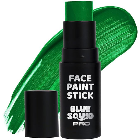 Blue Squid PRO Forest Green Face Paint Stick - Waterproof Body Paint for Adults & Kids Eye Black Baseball, Eyeblack Softball - Hypoallergenic Twist-Up Non-Toxic Makeup Stick for Cosplay, Sports, SFX