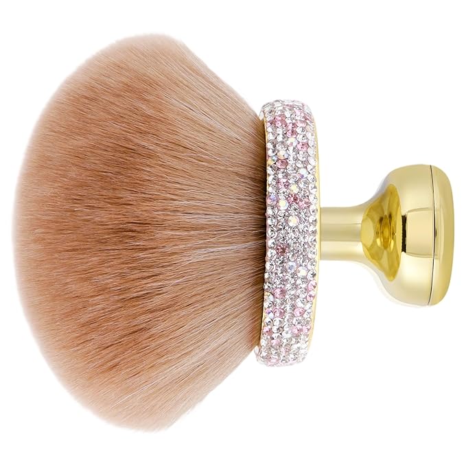 UNIMEIX Extra Large Body Makup Brush for Self Tanner with Drawstring Bag, 3.2 Inch Blend and Blur Body Sunscreen Applicator for Face, Legs, Body, Cream and Foundation (Gold)