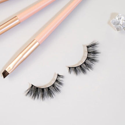 Happy Heartbeat 3D Clear Band Lashes 14mm Natural Soft Faux Mink Lashes C/D Curl Cat Eye Wispy Fake Eyelashes Short Cross Reusable False EyeLashes 7 Pairs (No.368)